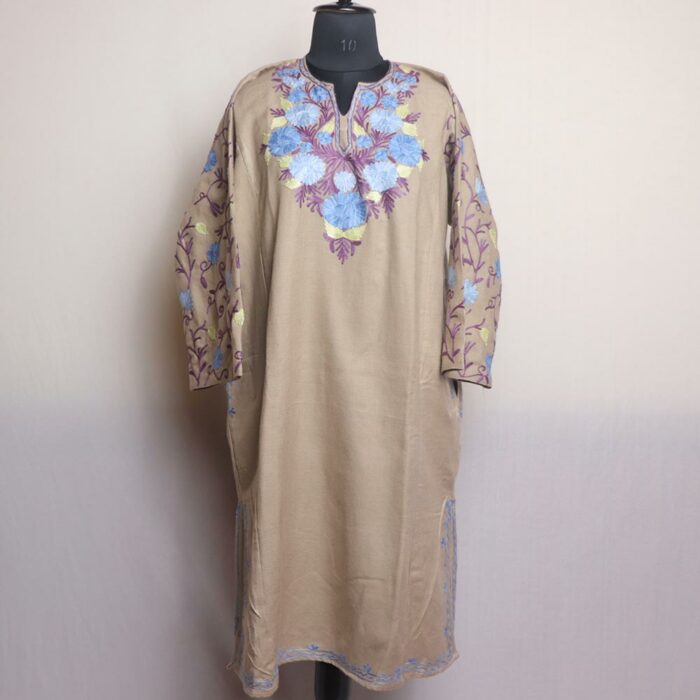 Azra Beautiful Pheran with Sleeve Aari Work