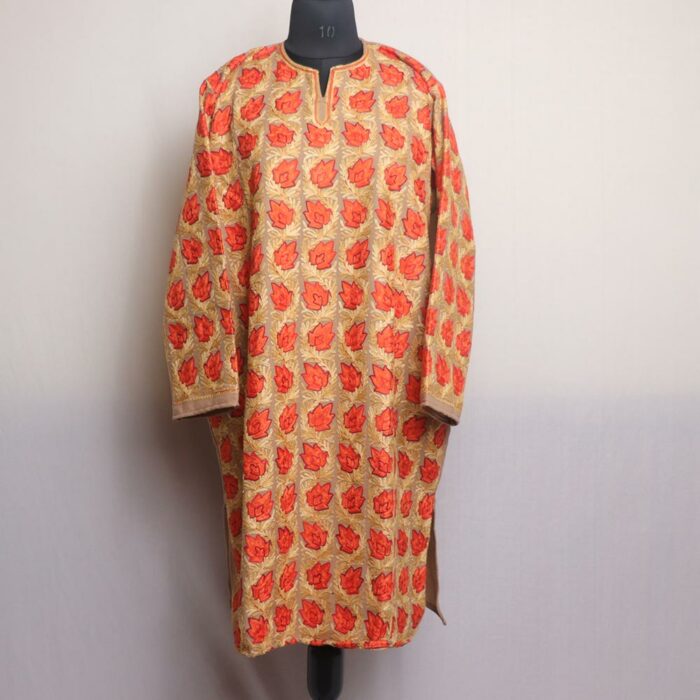 Naseem Bagh Beige Jama Pheran with Aari Work
