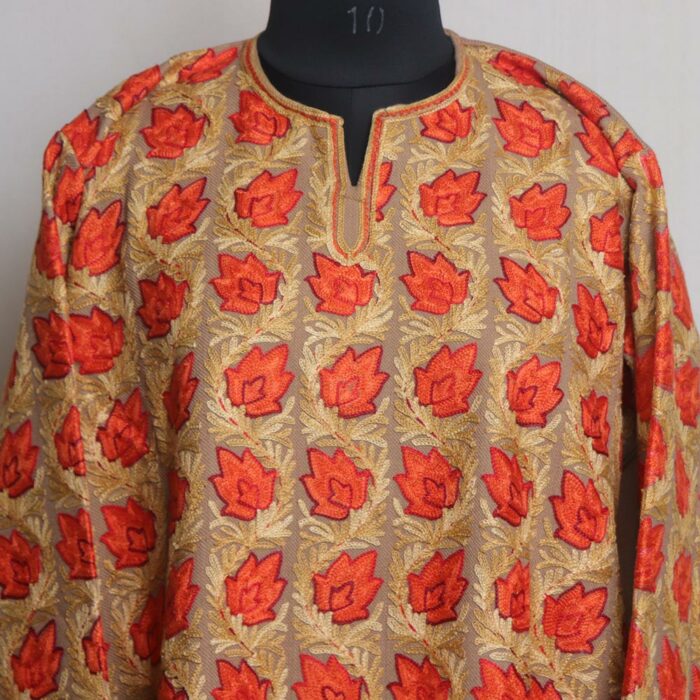 Naseem Bagh Beige Jama Pheran with Aari Work - Image 2