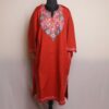 Rustic Red Kashmiri Pheran With Aari Work