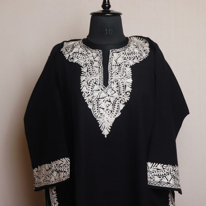 Amara Black Border Pheran with Aari Work - Image 2