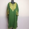 Green Sharmine Kashmiri Pheran With Aari Work