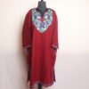 Maroon Aabhshar Kashmiri Pheran With Aari Work