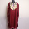 Timeless Maroon Kashmiri Pheran with Aari Embroidery