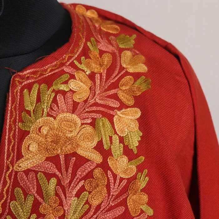 Rustic Red Pheran with Aari Work - Image 3