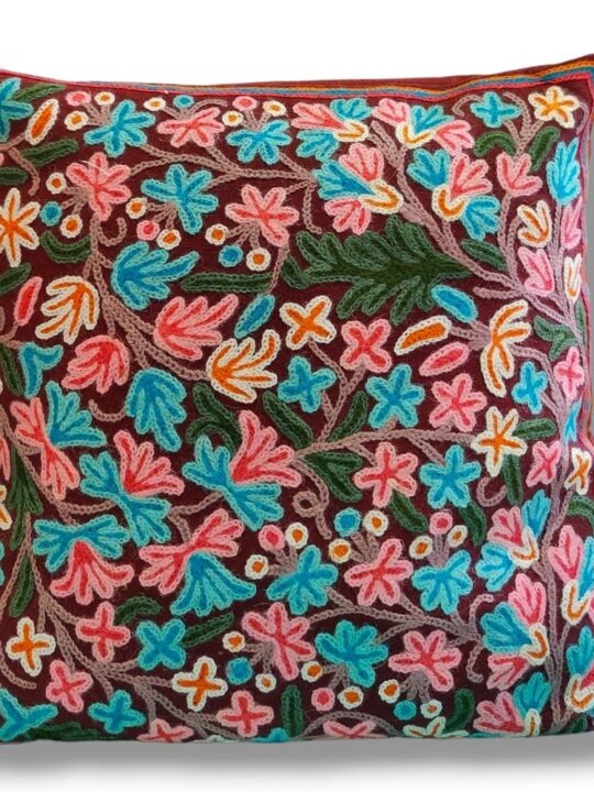 Yarbal Kashmiri Hand Embroidery Crewel Cushion Cover - Set of 2 (16*16)