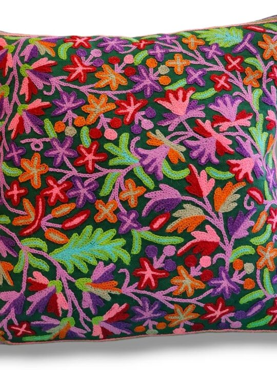 Shalimar Kashmiri Hand Embroidery Crewel Cushion Cover - Set of 2 (16*16)