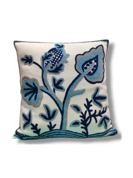 Lolab Kashmiri Hand Embroidery Crewel Cushion Cover - Set of 2