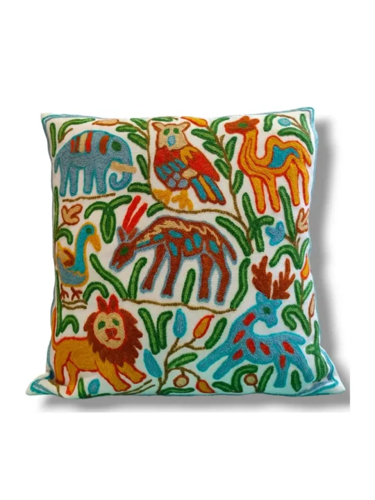 Nishat Kashmiri Hand Embroidery Crewel Cushion Cover - Set of 2  (16x16)