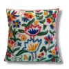 Set of 2 Decorative Cotton Throw/Pillow Cushion Covers with Kashmiri Crewel Embroidery. Cotton Cushion Cover Set for You Sofa, Living Room (16 x 16 Inches)