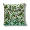 Crewel Embroidery Throw Pillow Covers 16x16 Home Decor Loop Tropical Green Leave Floor Pillow Cover for Couch 100% Cotton Canvas Cushion Cover Pillow Case 40x40- Set of 2