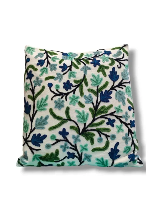Aabi Kashmiri Hand Embroidery Crewel Cushion Cover - Set of 2 (16x16 Inches)