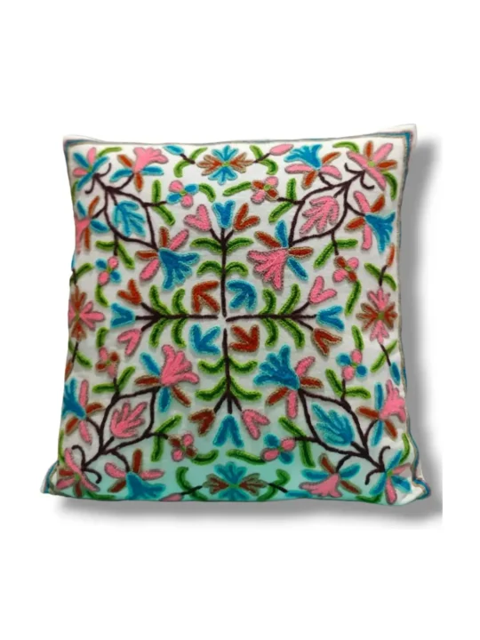 Aru Kashmiri Hand Embroidery Crewel Cushion Cover - Set of 2