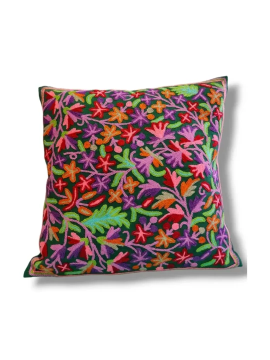 Shalimar Kashmiri Hand Embroidery Crewel Cushion Cover - Set of 2 (16*16)