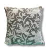 White on Grey Kashmiri Hand Embroidery Crewel Cushion Cover - Set of 2 (16x16 Inches)
