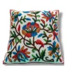 Set of 2 Decorative Cotton Throw/Pillow Cushion Covers with Kashmiri Crewel Embroidery. Cotton Cushion Cover Set for You Sofa, Living Room (16 x 16 Inches)