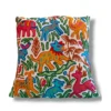Flora and Fauna Kashmiri Hand Embroidery Crewel Cushion Cover - Set of 2 (16x16 Inches)