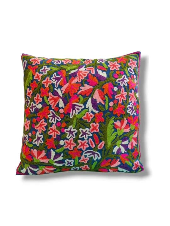 Naseem Kashmiri Hand Embroidery Crewel Cushion Cover - Set of 2 | 16*16