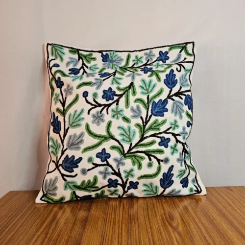 Aabi Kashmiri Hand Embroidery Crewel Cushion Cover - Set of 2 (16x16 Inches)