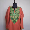 Zara Peach Aari Work Kashmiri Pheran