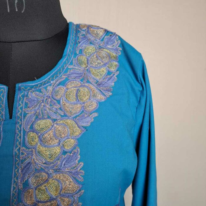Barbara Blue Spun Kashmiri Winter Co-ord Suit Set - Image 2