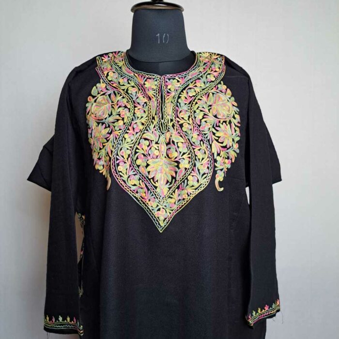Narmeen Black RangeBahar Aari Work Kashmiri Pheran