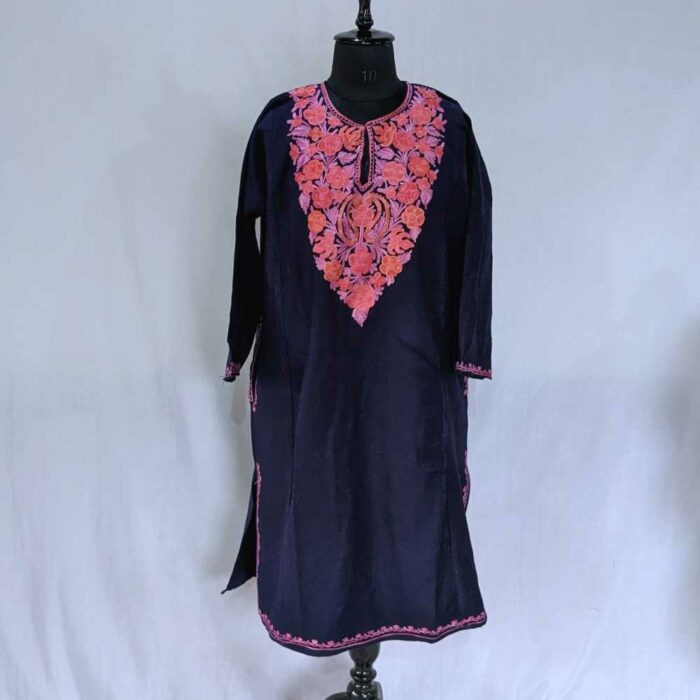 Jazbaat Blue Gulab Chinari Kashmiri Winter Aari feran - Image 2
