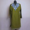 Green Aabi Izband Kashmiri Pheran With Aari Embroidery