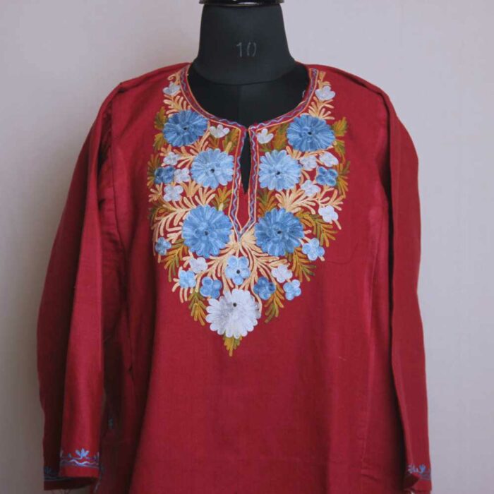 Pinkaabi posh Izband Kashmiri Pheran With Aari Embroidery - Image 2