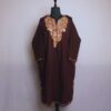 Wine rangebahar Izband Kashmiri Pheran With Aari Embroidery