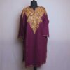 Purple Izbandh Kashmir Pheran With Front Back Embroidery
