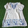 Mouji White Border Posh Kashmiri Aari Work Kids Summer Kurta With Trousers (L 27.5)