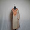 Beige Asma Ruby Cotton Kashmiri Kurti with Ari Embroidery