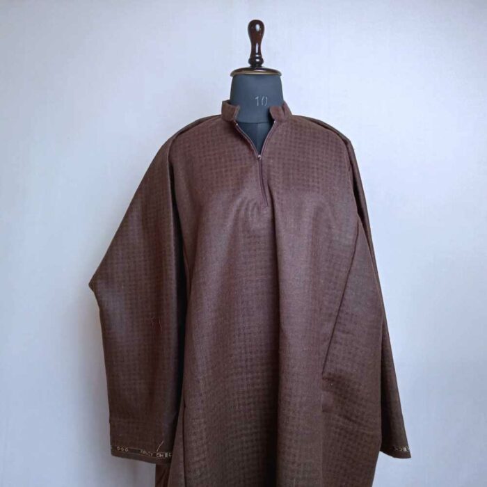 Brown Aqeel Box Traditional Mens Kashmiri Pheran (L49) - Image 2