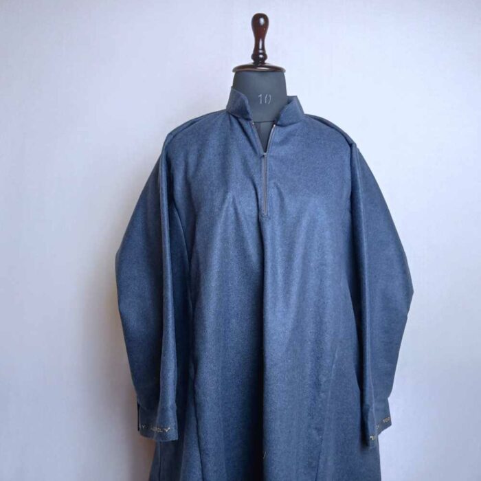 Bluish Grey Aqeel Traditional Mens Kashmiri Pheran L46 - Image 2