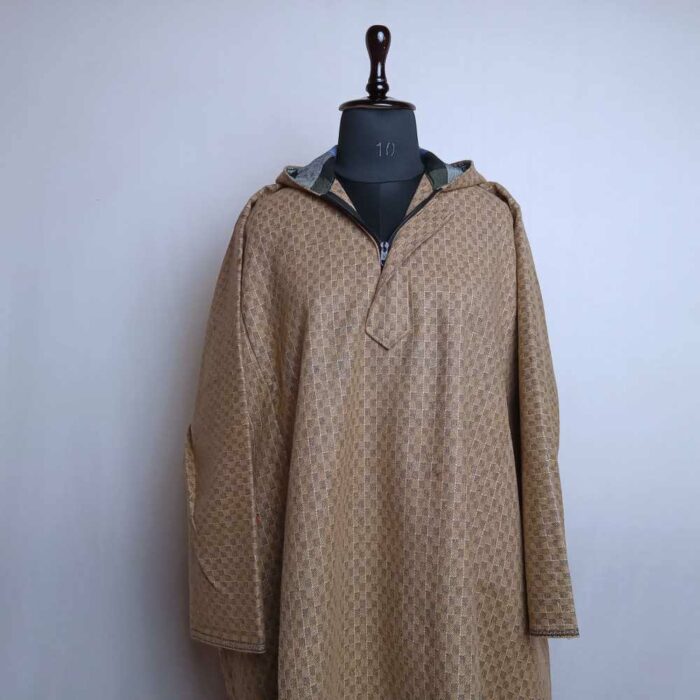Light Brown Bilal Traditional Mens Kashmiri Pheran with Cap L48 - Image 2
