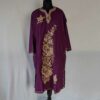 Purple Zayan Flower Daman Aari Work Kashmir Pheran