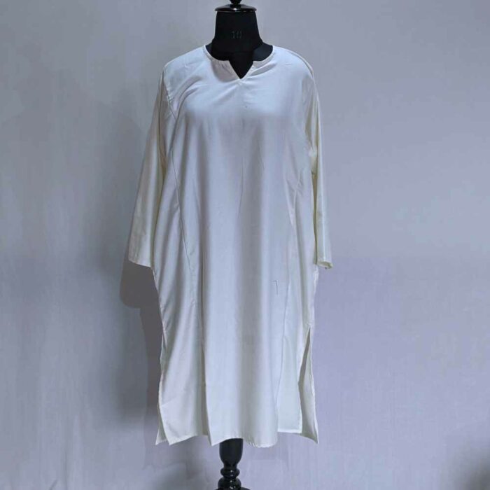 Premium Plain White Pheran L44 - Image 3