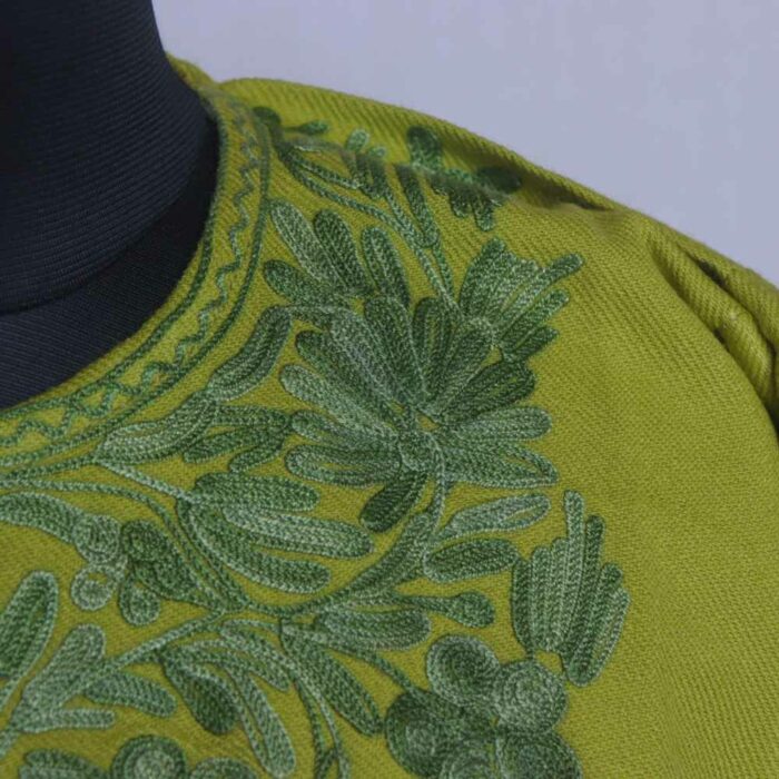 Green Aabru Cashmilon Winter Kashmiri Phiran - Image 3