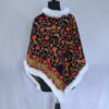 Lily Blue Kashmiri Fur Poncho With Jaal Ari Embroidery