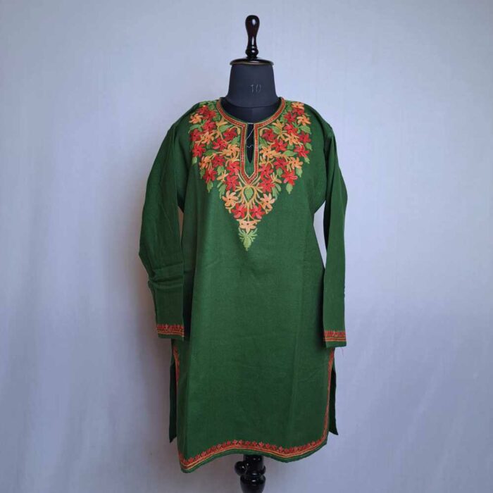 Green Star Asiya Kashmiri Girls Short Pheran (L37)