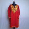 Red Asiya Kashmiri Girls Short Pheran With Aari Embroidery (L40)