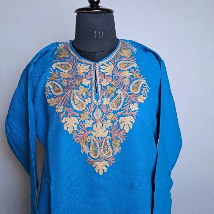 Blue Rubee Kashmiri Girls Short Pheran (L34) - Image 2