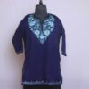 Blue Tayib Kashmiri Girls Short Pheran With Aari Embroidery (L27.5)