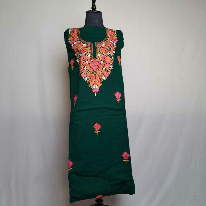 Green Posh Badami Bisma Wool Touch Kashmiri Suit