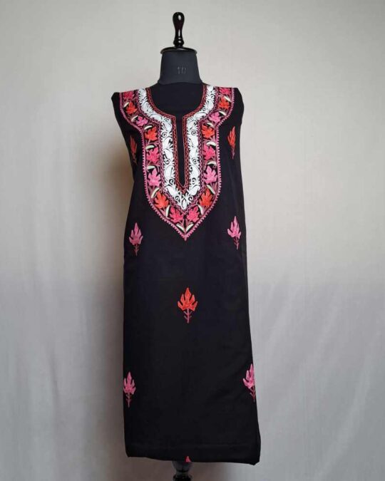 Black Chinar Bagh Bisma Wool Touch Kashmiri Suit