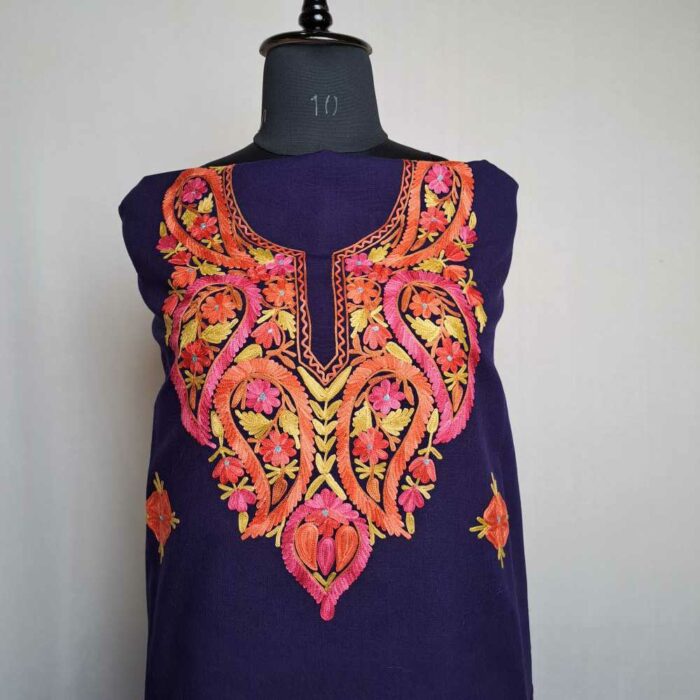 Bisma Blue Badami Wool Touch Kashmiri Suit - Image 2