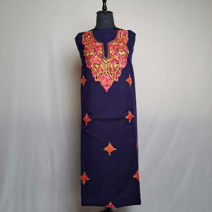 Bisma Blue Badami Wool Touch Kashmiri Suit