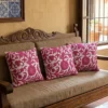 Pink Hand Embroidered Kashmiri Crewel 12x12 Cushion Cover