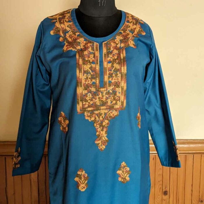 Blue Barabra Spun Kashmiri Winter Co-ord Suit Set - Image 2